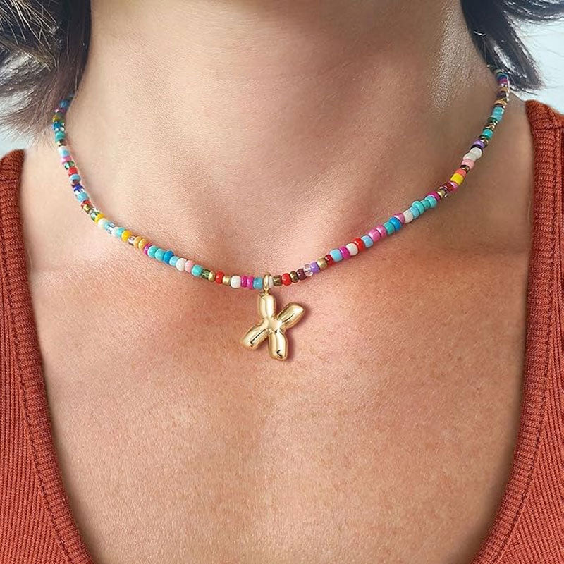 Beaded Initial Necklace