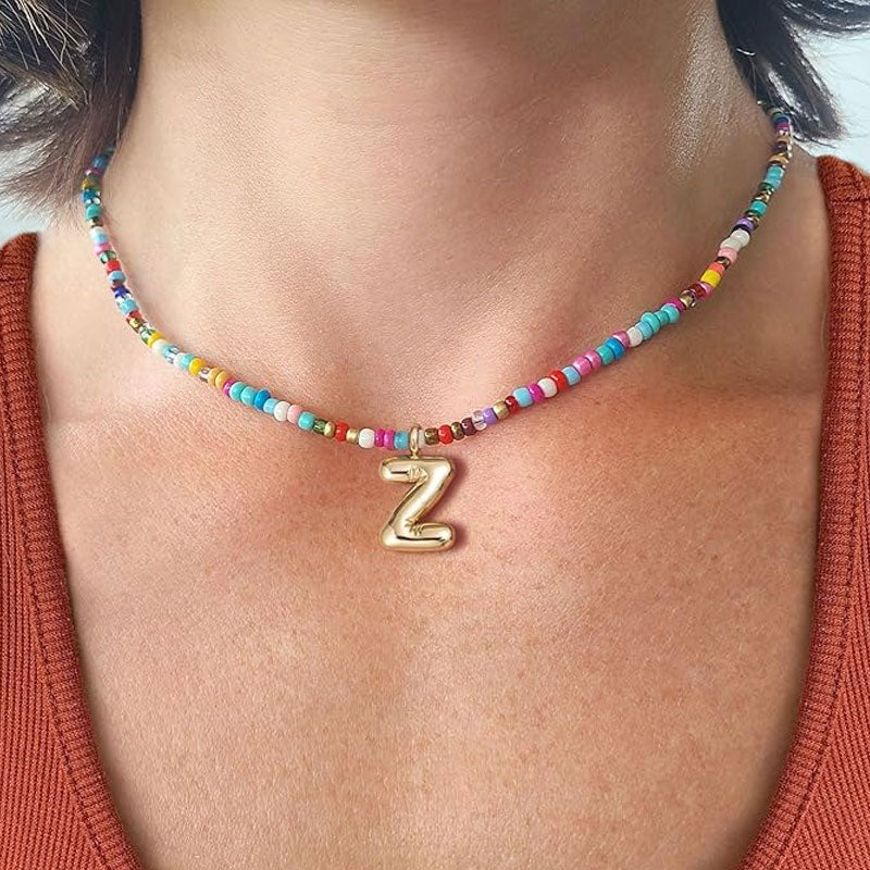 Beaded Initial Necklace