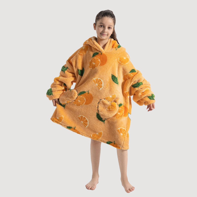 🧸 Förtjockad badrock med huva och filt