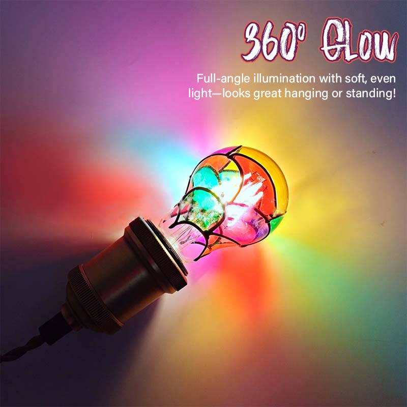 Handmålad DIY färgglad dekorativ glödlampa - festligt varmt LED-ljus💡🎨