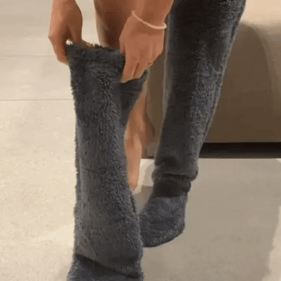 Knästrumpor med gåsdun till jul