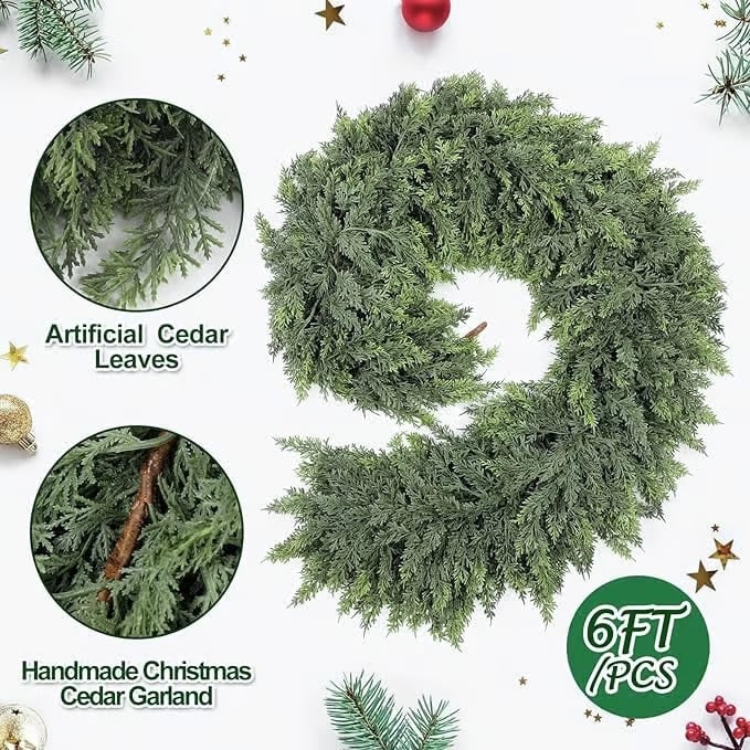 🎅⛄2025 Jul Konstgjord cedergirlang🎄