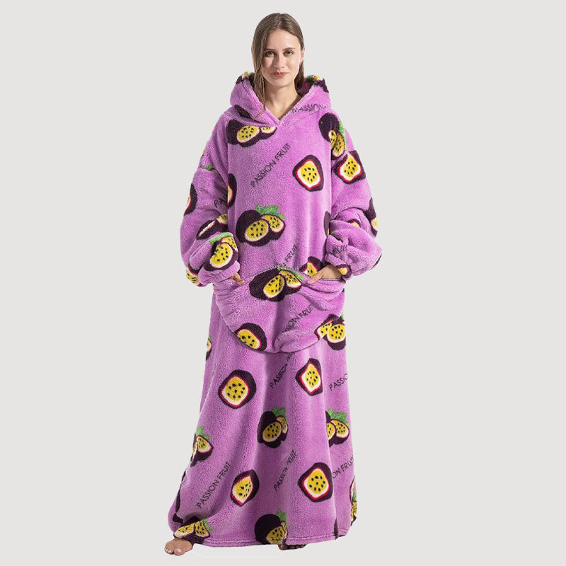 🧸 Förtjockad badrock med huva och filt