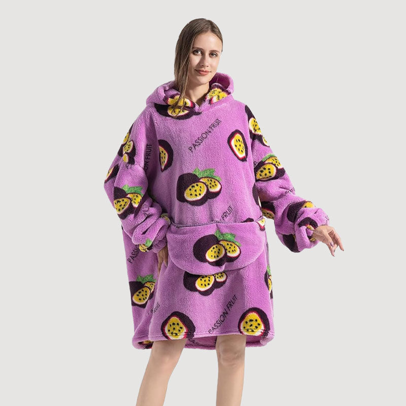 🧸 Förtjockad badrock med huva och filt