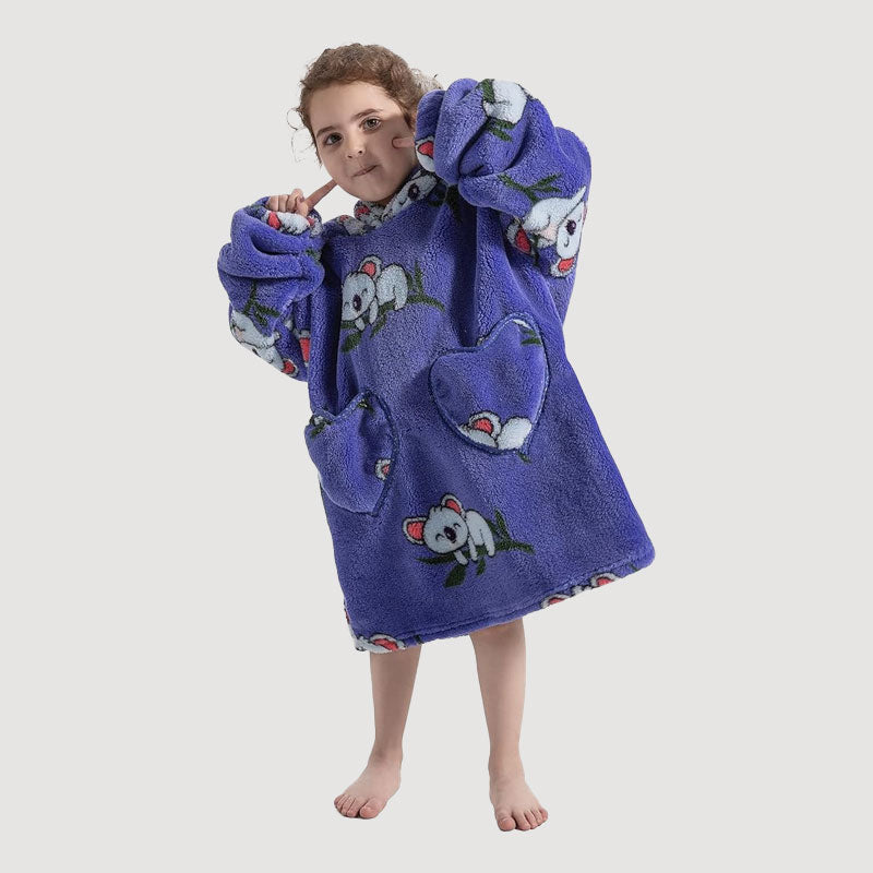 🧸 Förtjockad badrock med huva och filt