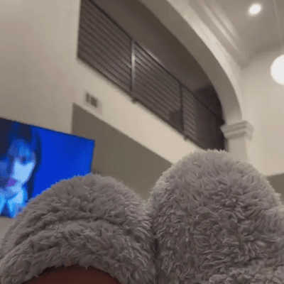 Knästrumpor med gåsdun till jul