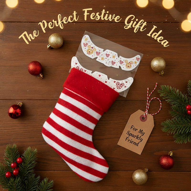 🎅 Julglitter-fräkne-tatueringsklistermärke