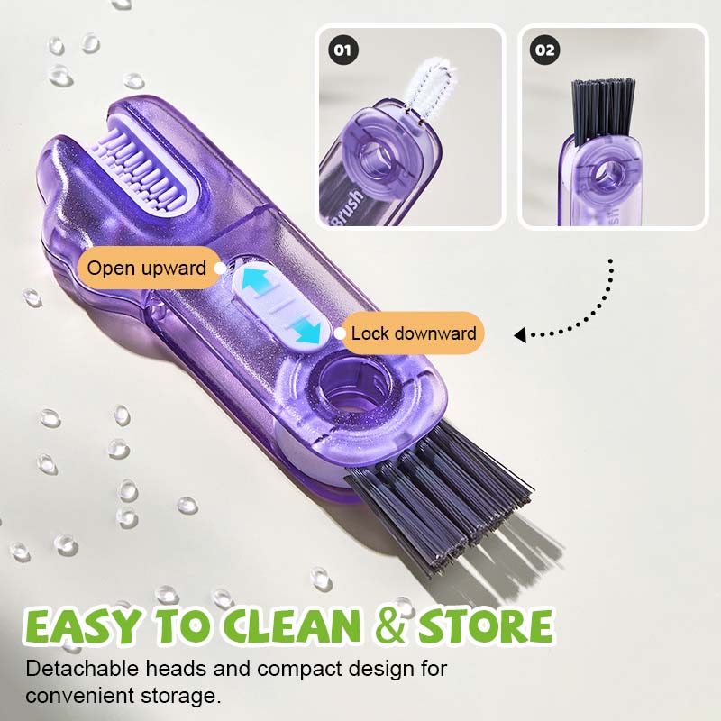 🐊 Krokodil Multifunktionell rengöringsborste - 3 borsthuvuden för alla kopptyper