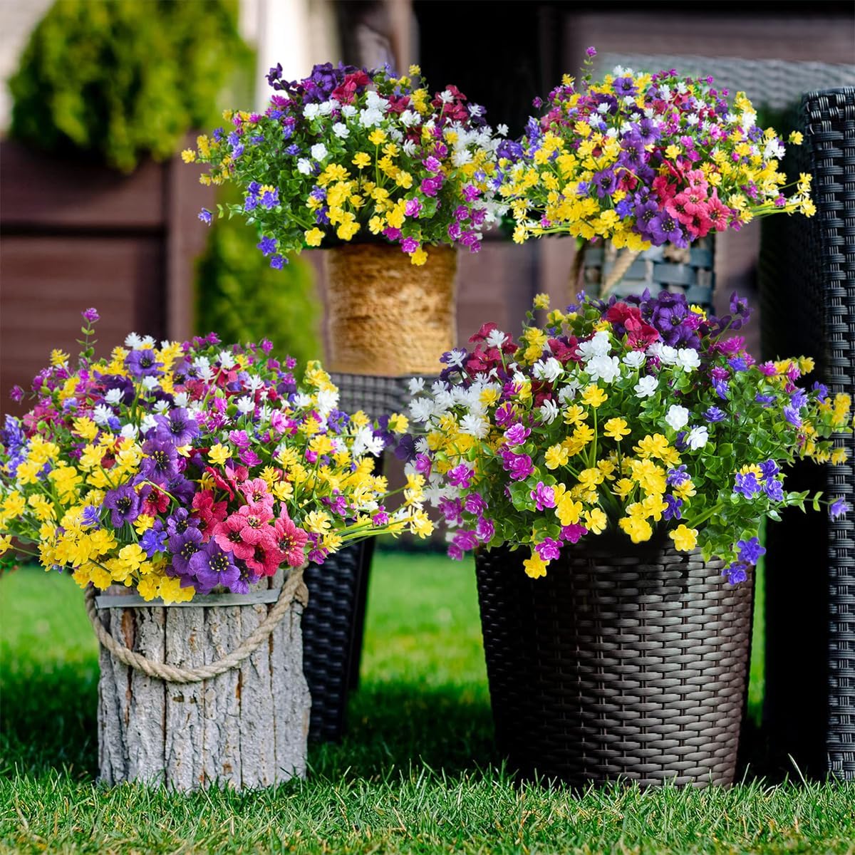 🌺UV-resistent färgglad konstgjord blomma💖