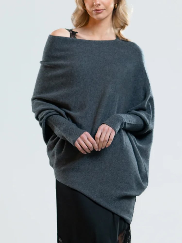 🌸Innovativa Asymmetriska Draperade Stickade Plagg