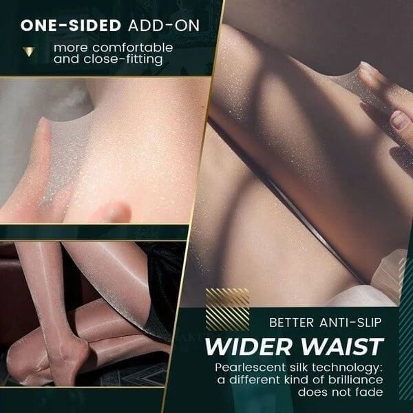 🍀Pärlemorskimrande sidenstrumpor Sexiga nylonstrumpbyxor（3pcs)