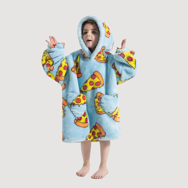 🧸 Förtjockad badrock med huva och filt