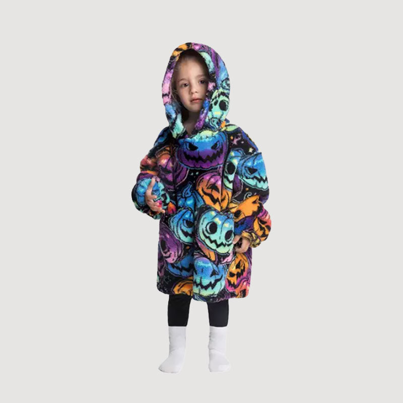 🧸 Förtjockad badrock med huva och filt