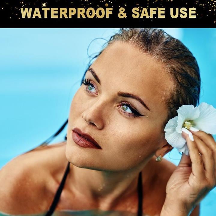 ÅTERANVÄNDBARA SJÄLVHÄFTANDE EYELINER- OCH ÖGONFRANSSTICKERS MED GLITTER