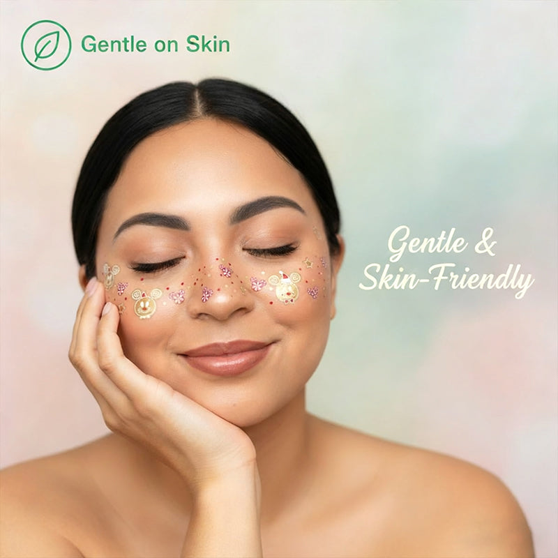 🎅 Julglitter-fräkne-tatueringsklistermärke