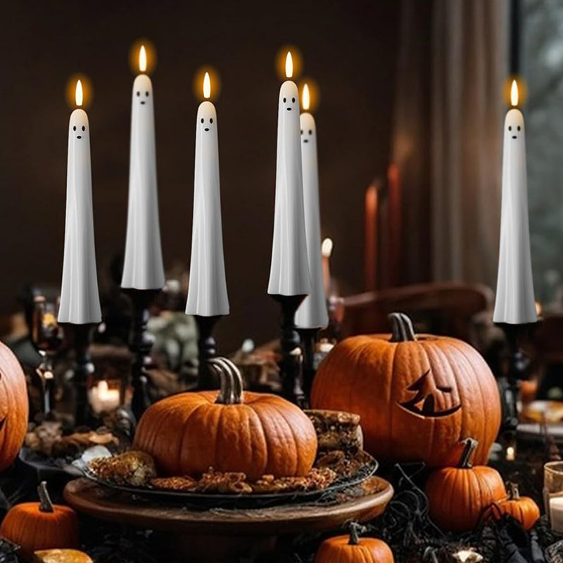 🎃👻 Fjärrstyrt spökljus med 3D-flammande veke 👻🎃