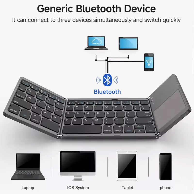Bärbart vikbart Bluetooth-tangentbord 🚀 Lätt och smidigt med touchpad