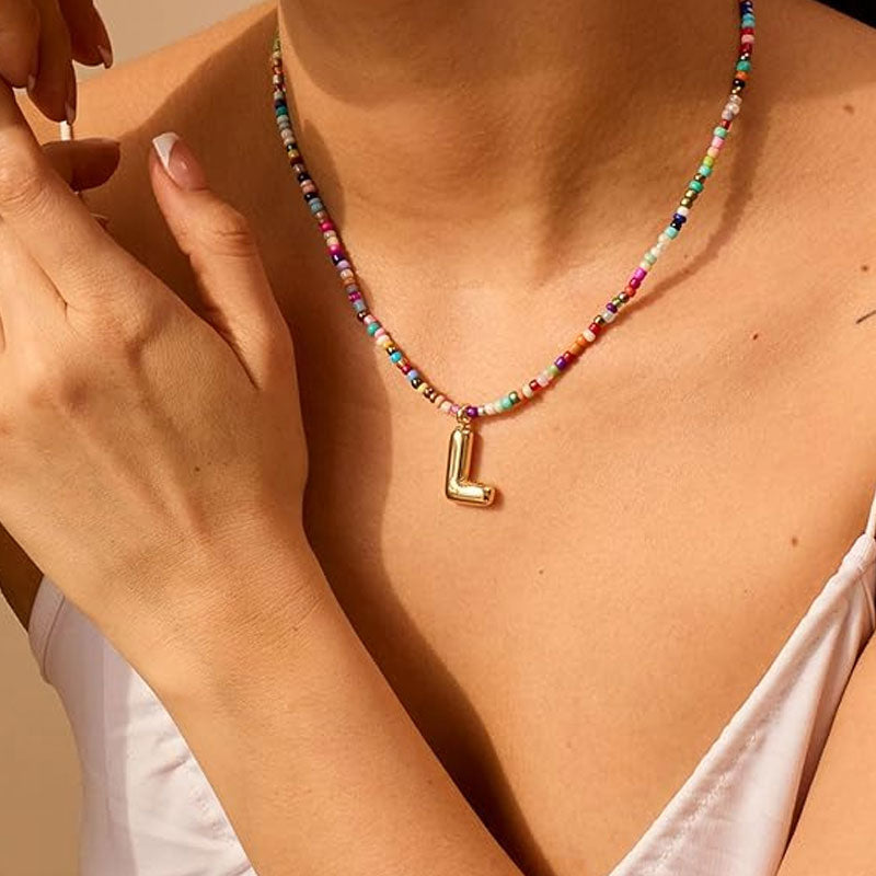 Beaded Initial Necklace