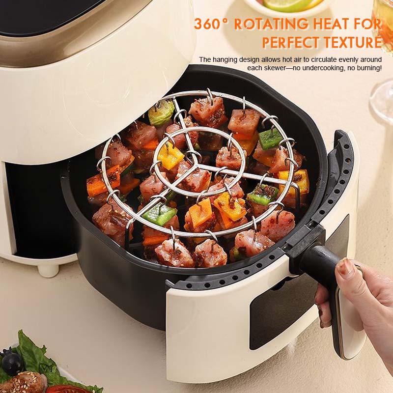 🔥 Grillspettställ för luftfryser | 360° jämn tillagning, krispigt och saftigt! 🍢
