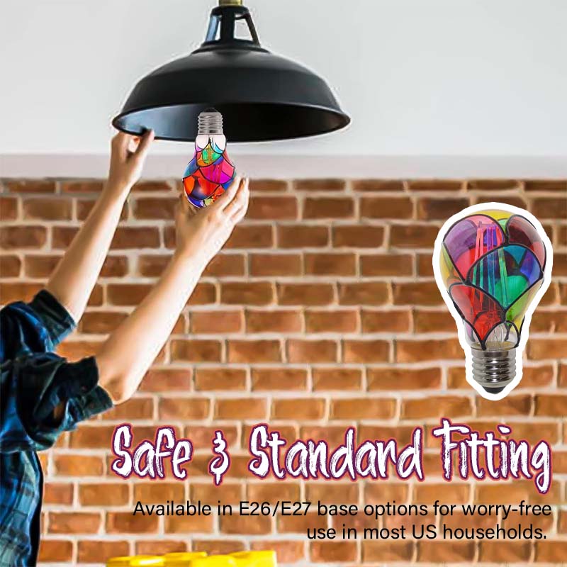 Handmålad DIY färgglad dekorativ glödlampa - festligt varmt LED-ljus💡🎨
