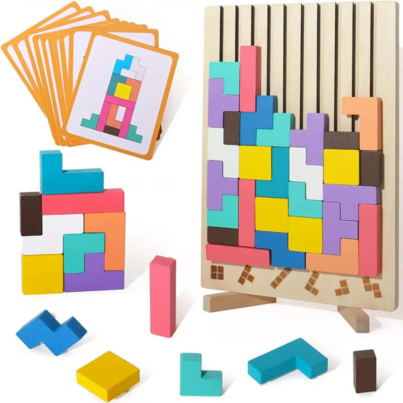 Patchwork Cube-spel i trä