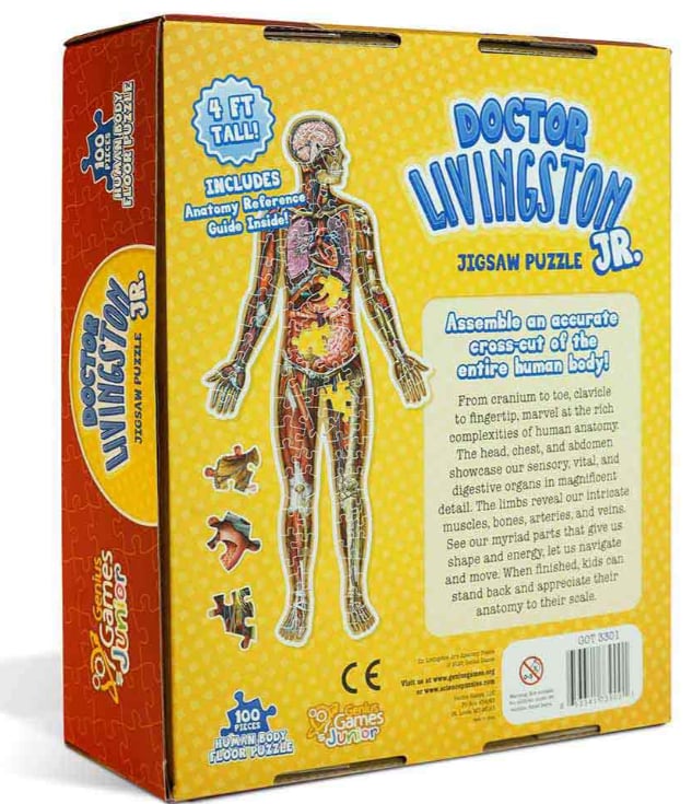 Golvpussel för barn med 100 bitar av människokroppen