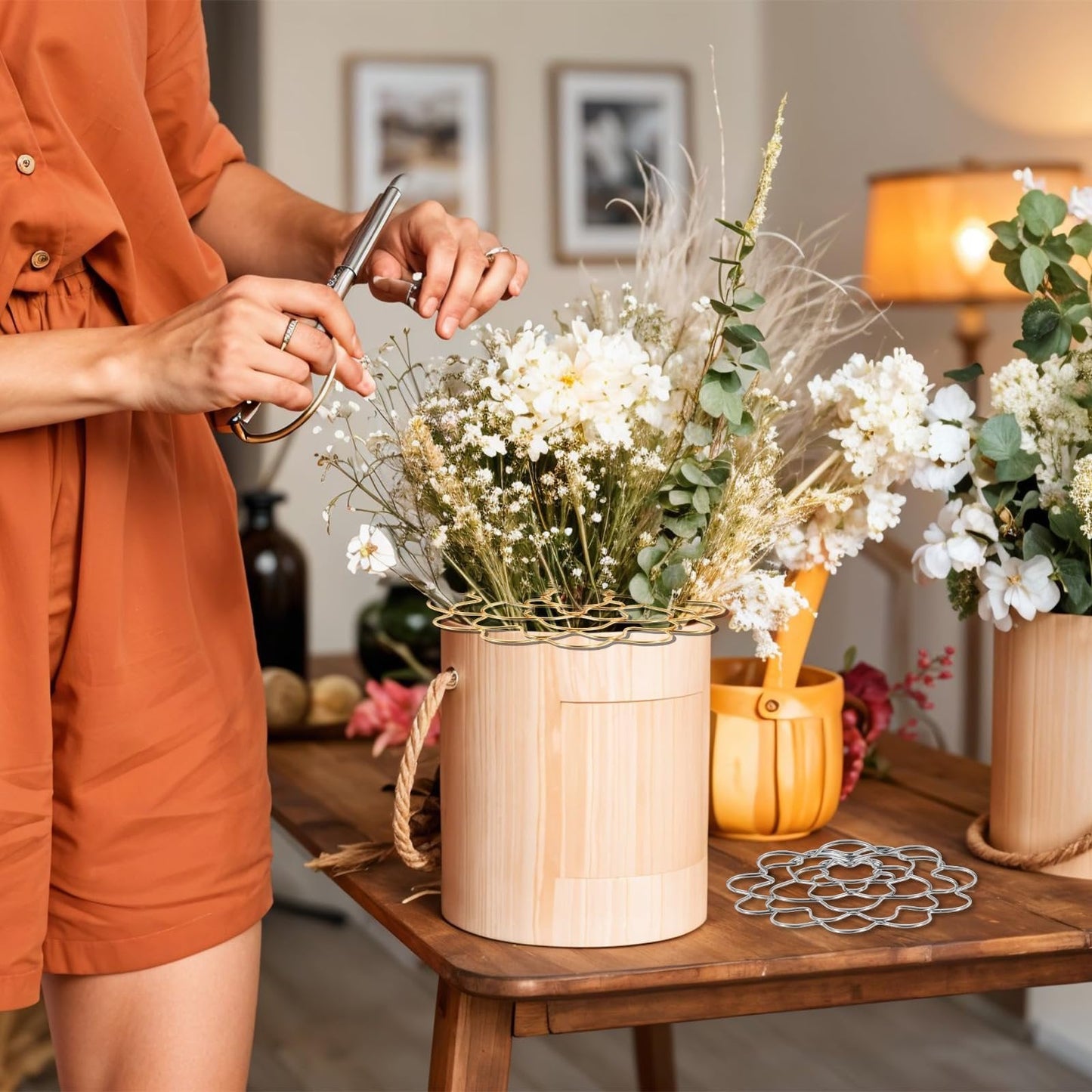 🌸Organizer i rostfritt stål med blommigt rutnät♻️