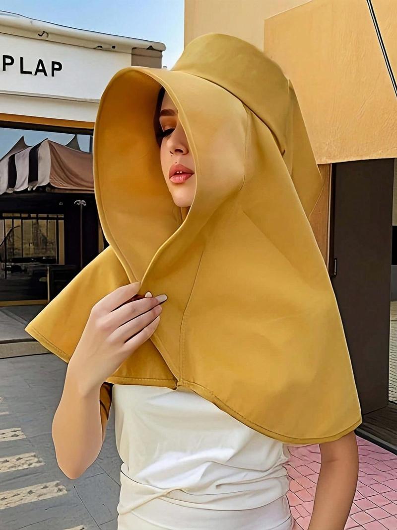👒Helskyddande solskydd, sjal med stort brätte och solhatt👒