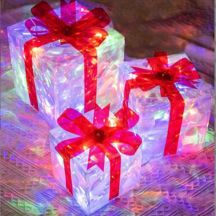 🔥Juldekoration Laserfällbar Lysande Presentask