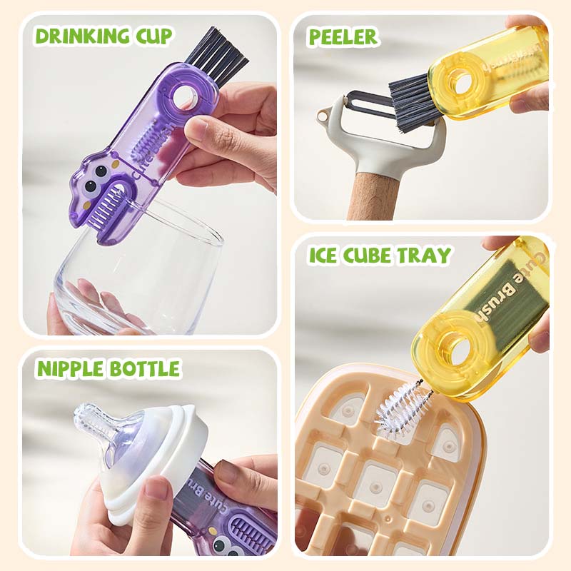 🐊 Krokodil Multifunktionell rengöringsborste - 3 borsthuvuden för alla kopptyper