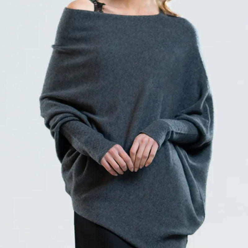 🌸Innovativa Asymmetriska Draperade Stickade Plagg