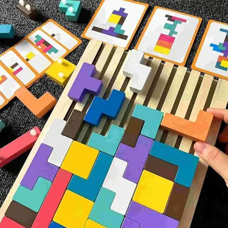 Patchwork Cube-spel i trä