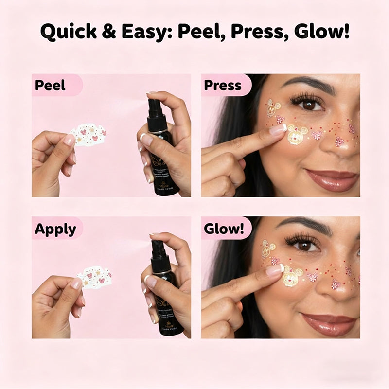 🎅 Julglitter-fräkne-tatueringsklistermärke