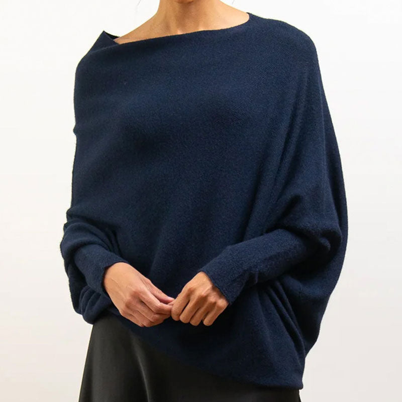 🌸Innovativa Asymmetriska Draperade Stickade Plagg