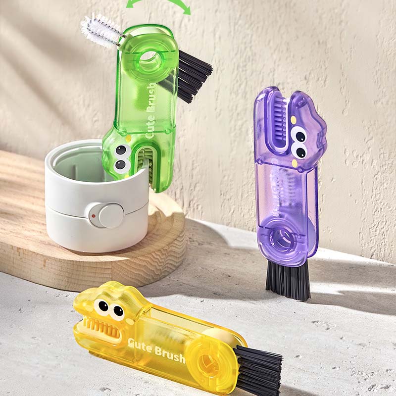 🐊 Krokodil Multifunktionell rengöringsborste - 3 borsthuvuden för alla kopptyper