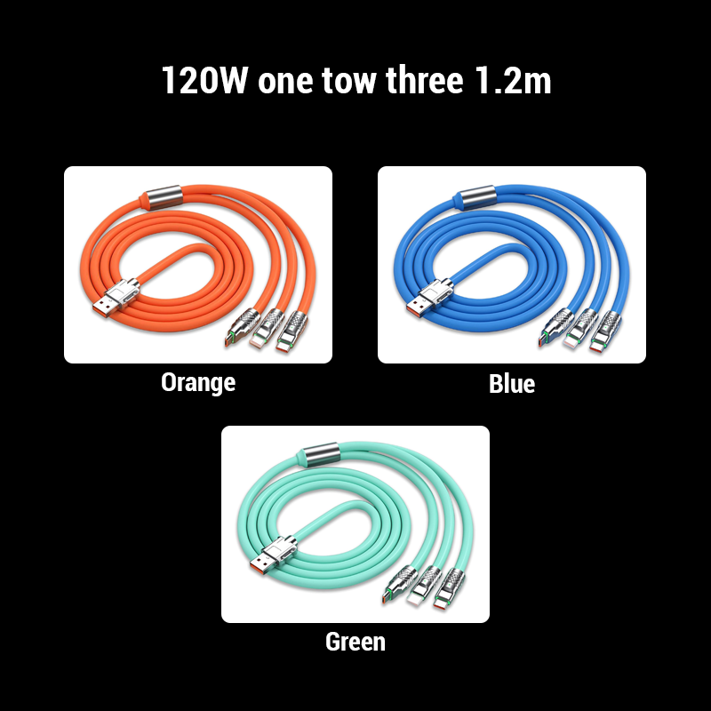 120w supersnabb laddning 3-i-1 datakabel