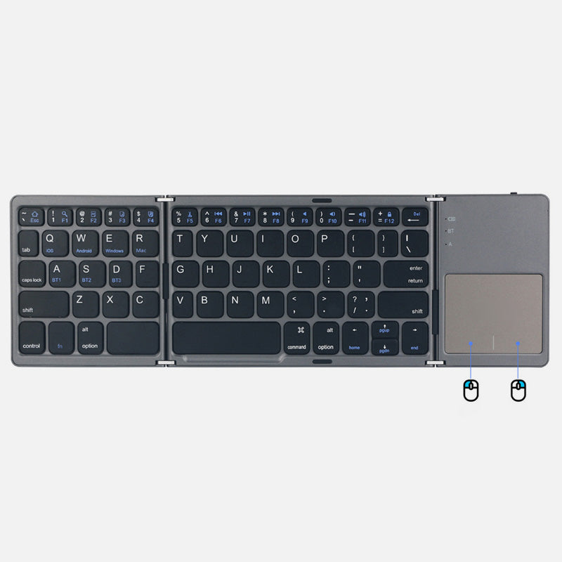 Bärbart vikbart Bluetooth-tangentbord 🚀 Lätt och smidigt med touchpad