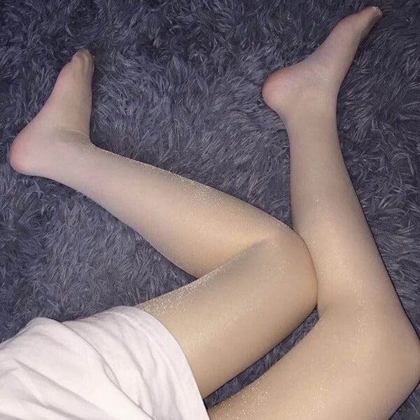 🍀Pärlemorskimrande sidenstrumpor Sexiga nylonstrumpbyxor（3pcs)