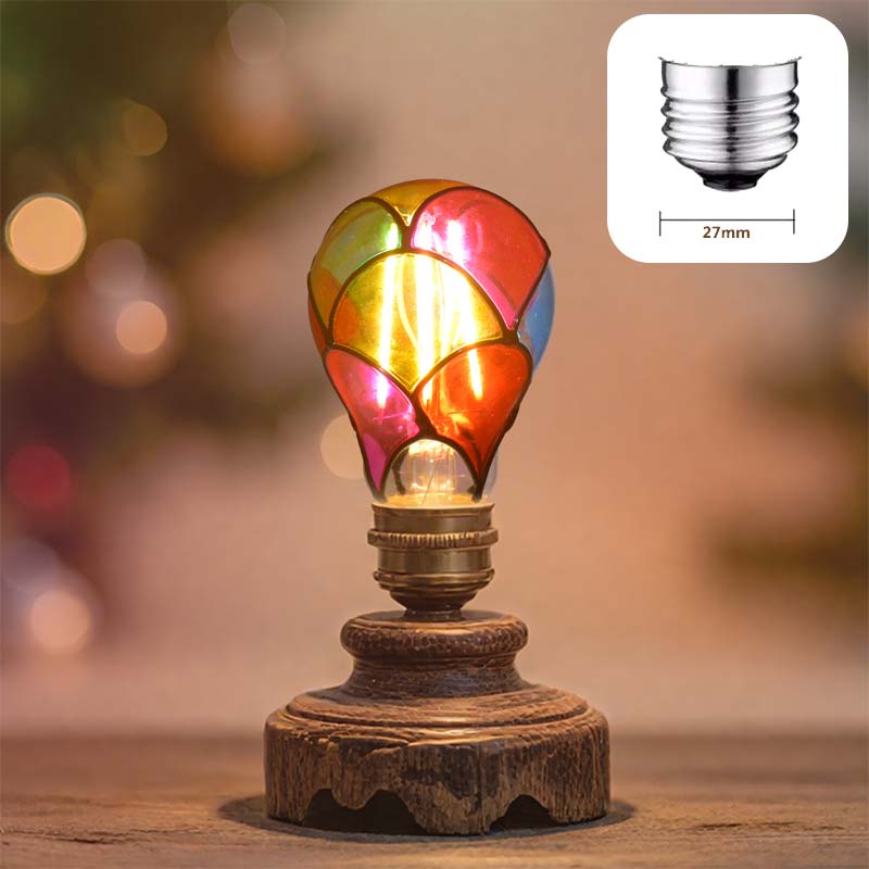 Handmålad DIY färgglad dekorativ glödlampa - festligt varmt LED-ljus💡🎨