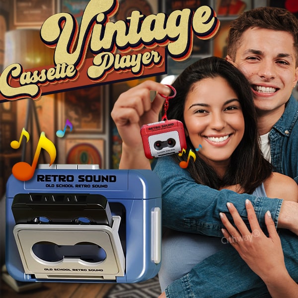 Cithway® Classic Mini Retro Kassettbandspelare Nyckelring
