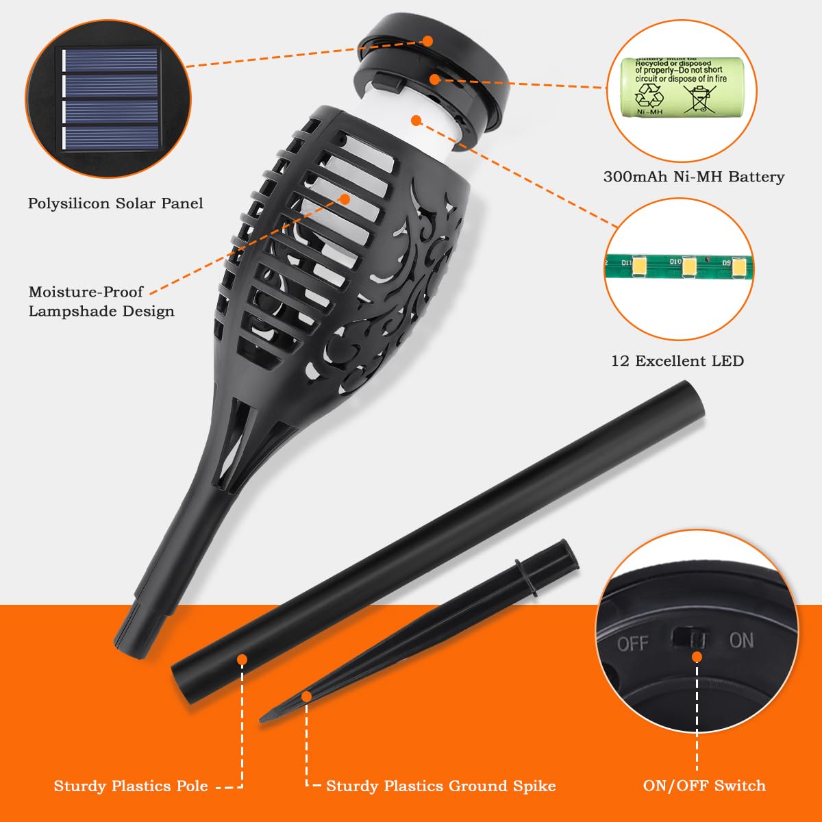 🔥2025 Solcellslampor - Utomhusdekor med flammande eld