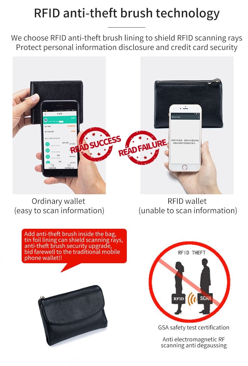 ⏰Unisex myntväska i rfid-kvalitet i kohud🔥