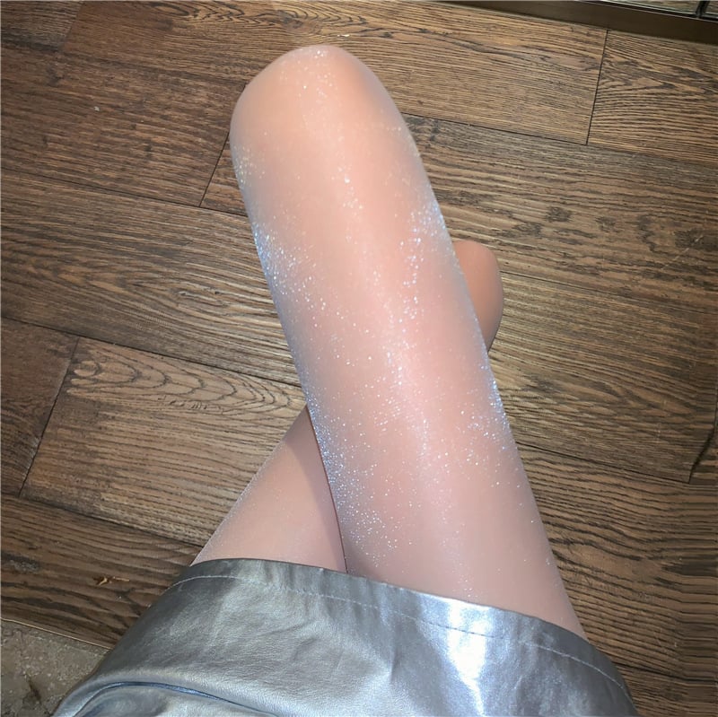 🍀Pärlemorskimrande sidenstrumpor Sexiga nylonstrumpbyxor（3pcs)