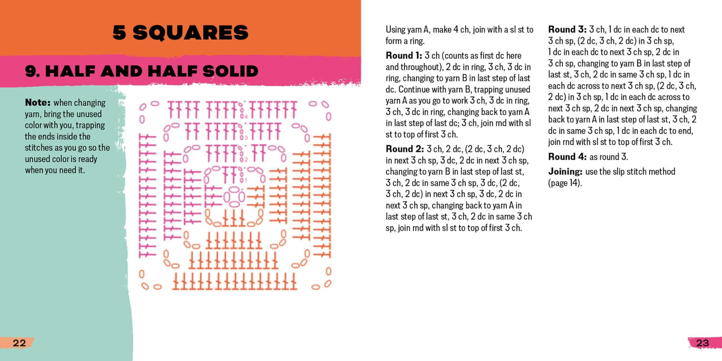 [50 miks og match design]The Granny Square Card Deck/The Granny Square Card Deck,Stickmönsteruppsättning