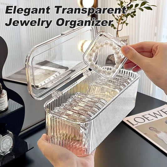 Elegant genomskinlig smyckeslåda