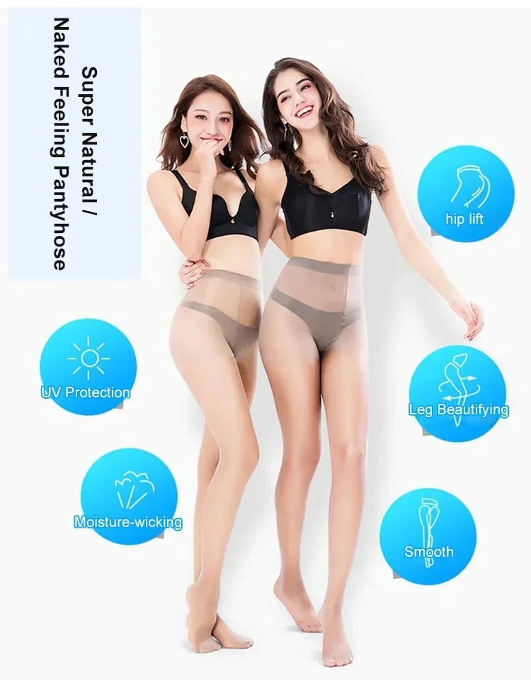 🍀Pärlemorskimrande sidenstrumpor Sexiga nylonstrumpbyxor（3pcs)