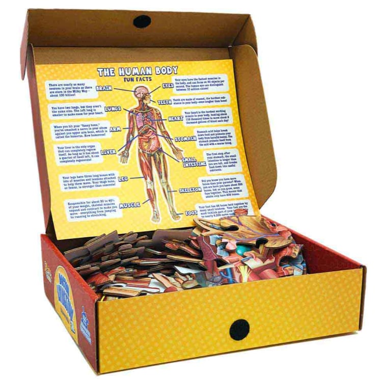 Golvpussel för barn med 100 bitar av människokroppen