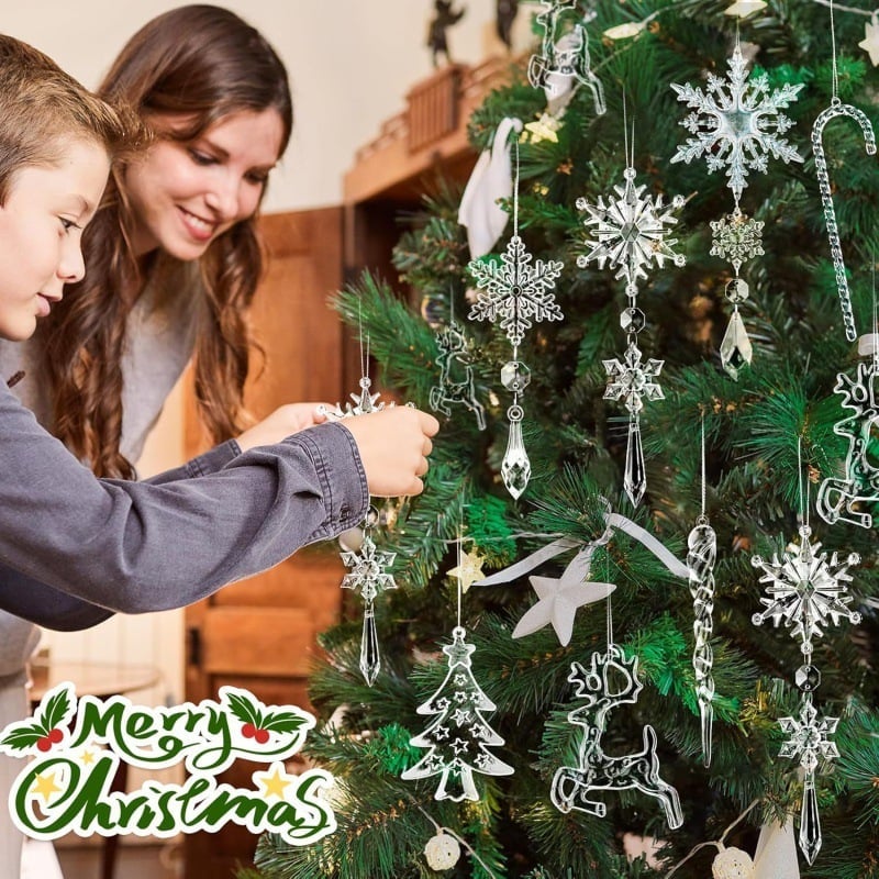 18st kristalljulprydnader för julgransdekorationer