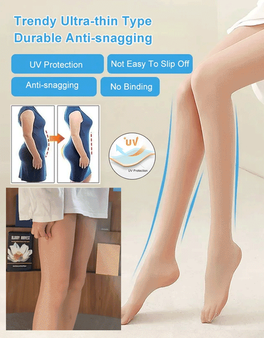 🍀Pärlemorskimrande sidenstrumpor Sexiga nylonstrumpbyxor（3pcs)