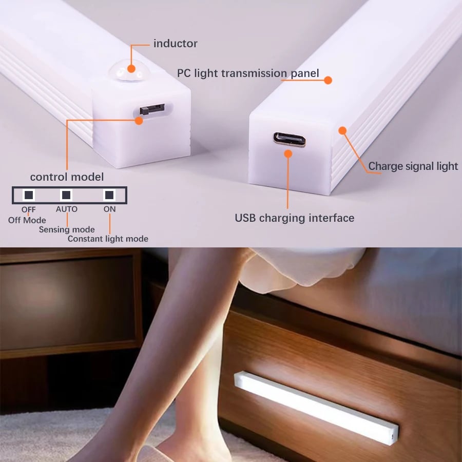 🔥NYÅRSREA - Uppladdningsbara LED-lampor utan stans Smart Sensor Magnetic